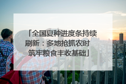 全国夏种进度条持续刷新：多地抢抓农时 筑牢粮食丰收基础