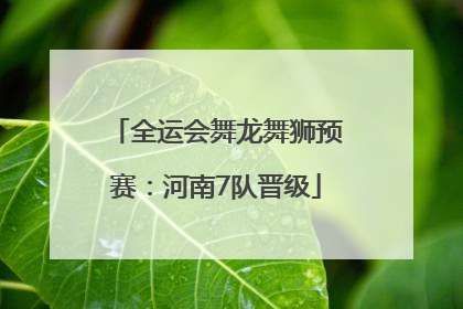 全运会舞龙舞狮预赛：河南7队晋级