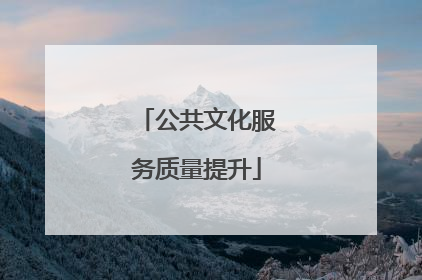 公共文化服务质量提升