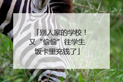 别人家的学校！又“偷偷”往学生饭卡里充钱了