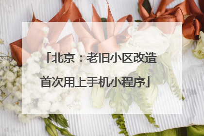 北京：老旧小区改造首次用上手机小程序