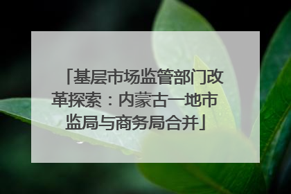 基层市场监管部门改革探索：内蒙古一地市监局与商务局合并