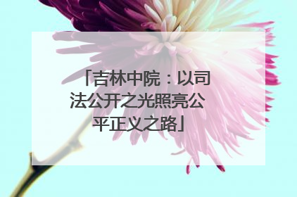 吉林中院：以司法公开之光照亮公平正义之路