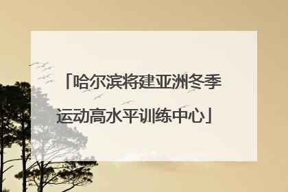 哈尔滨将建亚洲冬季运动高水平训练中心