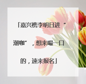 嘉兴槜李明日进“潮咖”，想来嘬一口的，速来报名