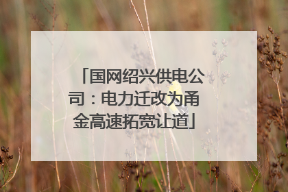 国网绍兴供电公司：电力迁改为甬金高速拓宽让道