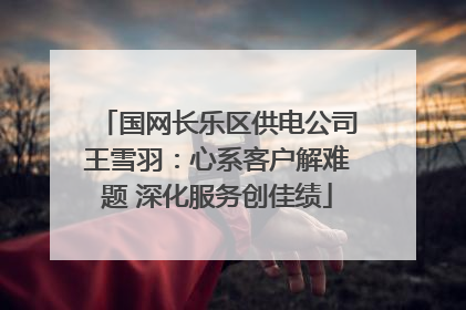 国网长乐区供电公司王雪羽：心系客户解难题 深化服务创佳绩