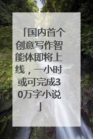 国内首个创意写作智能体即将上线，一小时或可完成30万字小说