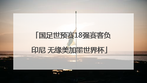 国足世预赛18强赛客负印尼 无缘美加墨世界杯