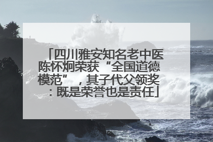 四川雅安知名老中医陈怀炯荣获“全国道德模范”，其子代父领奖：既是荣誉也是责任