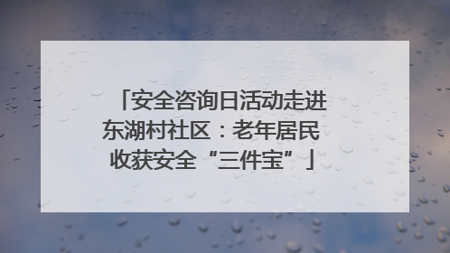 安全咨询日活动走进东湖村社区：老年居民收获安全“三件宝”