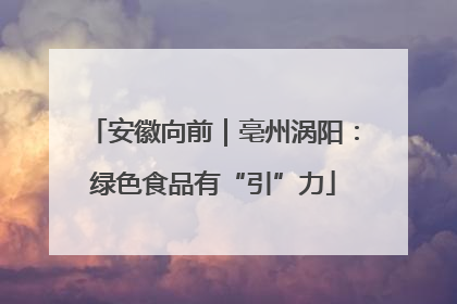 安徽向前｜亳州涡阳：绿色食品有“引”力