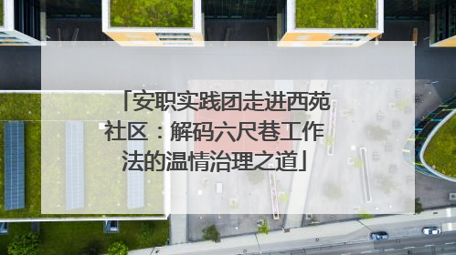 安职实践团走进西苑社区：解码六尺巷工作法的温情治理之道