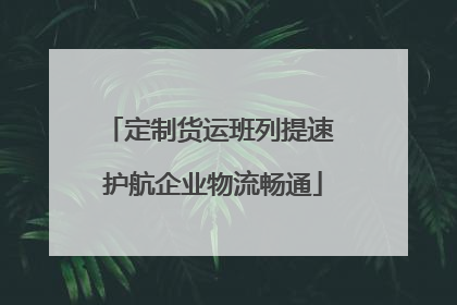 定制货运班列提速 护航企业物流畅通