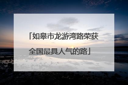 如皋市龙游湾路荣获全国最具人气的路