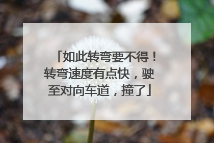 如此转弯要不得！转弯速度有点快，驶至对向车道，撞了