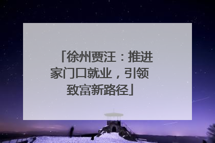 徐州贾汪：推进家门口就业，引领致富新路径