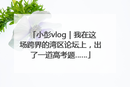 小彭vlog｜我在这场跨界的湾区论坛上，出了一道高考题……