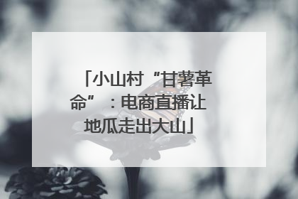 小山村“甘薯革命”：电商直播让地瓜走出大山