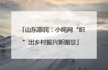 山东惠民：小绳网“织”出乡村振兴新图景