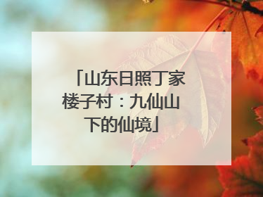 山东日照丁家楼子村：九仙山下的仙境