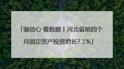 强信心 看数据丨河北省前四个月固定资产投资增长7.1%