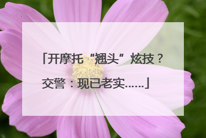 开摩托“翘头”炫技？交警：现已老实……