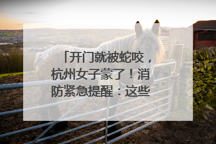 开门就被蛇咬，杭州女子蒙了！消防紧急提醒：这些方法都不靠谱！