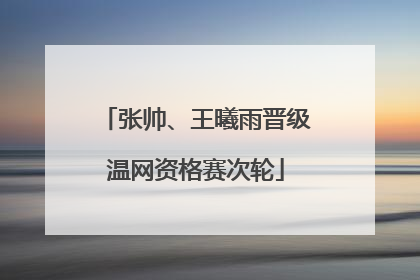 张帅、王曦雨晋级温网资格赛次轮