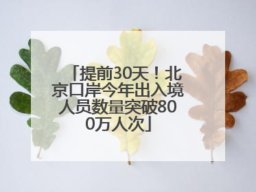 提前30天！北京口岸今年出入境人员数量突破800万人次