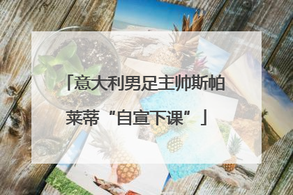 意大利男足主帅斯帕莱蒂“自宣下课”