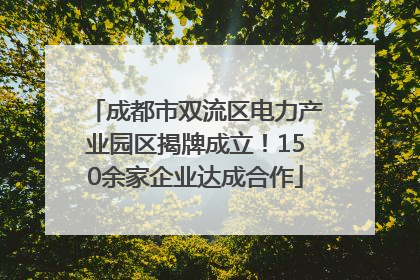 成都市双流区电力产业园区揭牌成立！150余家企业达成合作