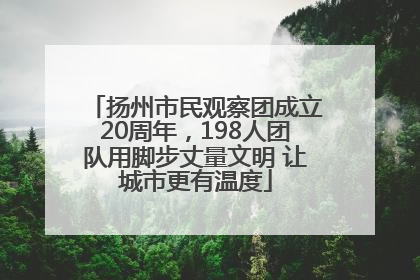 扬州市民观察团成立20周年，198人团队用脚步丈量文明 让城市更有温度