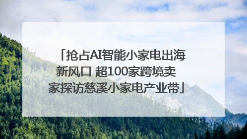 抢占AI智能小家电出海新风口 超100家跨境卖家探访慈溪小家电产业带
