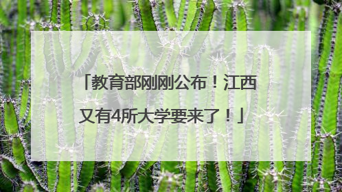 教育部刚刚公布！江西又有4所大学要来了！