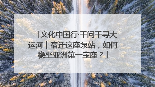 文化中国行·千问千寻大运河｜宿迁这座泵站，如何稳坐亚洲第一宝座？