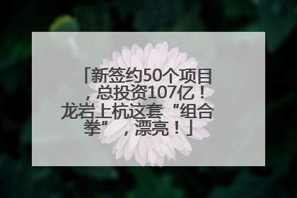 新签约50个项目，总投资107亿！龙岩上杭这套“组合拳”，漂亮！