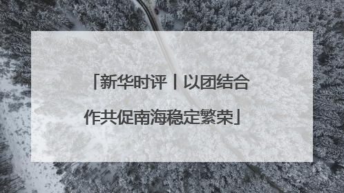 新华时评丨以团结合作共促南海稳定繁荣