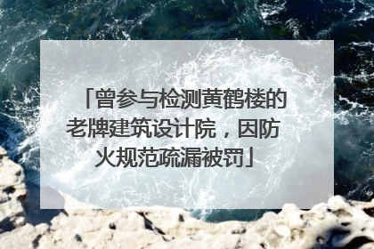 曾参与检测黄鹤楼的老牌建筑设计院，因防火规范疏漏被罚