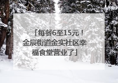 每餐6至15元！金辰街道金实社区幸福食堂营业了