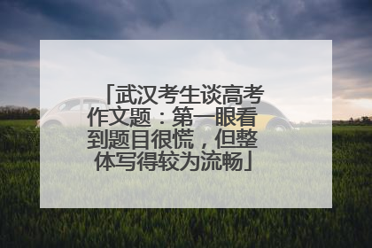 武汉考生谈高考作文题：第一眼看到题目很慌，但整体写得较为流畅
