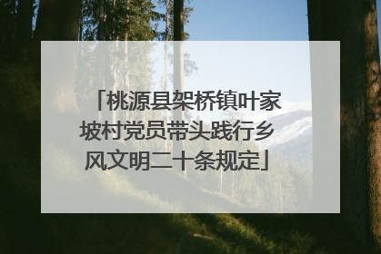 桃源县架桥镇叶家坡村党员带头践行乡风文明二十条规定