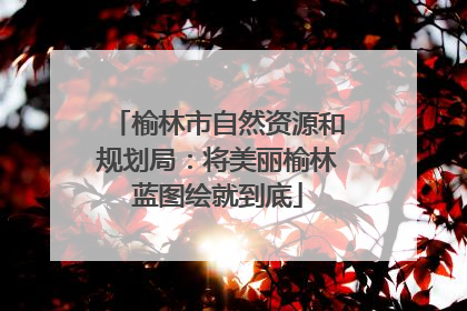 榆林市自然资源和规划局：将美丽榆林蓝图绘就到底