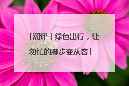 潮评丨绿色出行，让匆忙的脚步变从容
