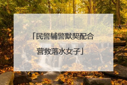 民警辅警默契配合 营救落水女子