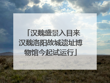 汉魏盛景入目来 汉魏洛阳故城遗址博物馆今起试运行