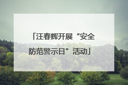 汪春辉开展“安全防范警示日”活动
