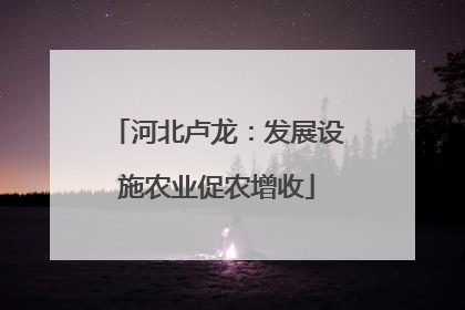 河北卢龙：发展设施农业促农增收