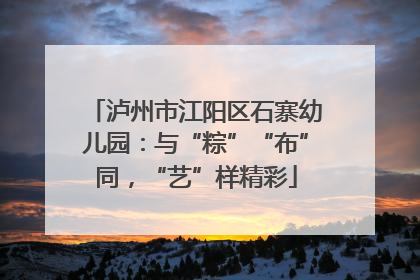 泸州市江阳区石寨幼儿园：与“粽”“布”同，“艺”样精彩