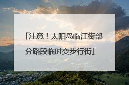 注意！太阳岛临江街部分路段临时变步行街